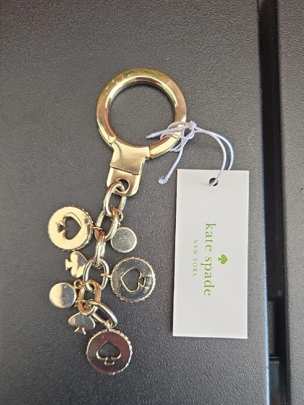 kate spade Gold-Tone Clover & Cutout Charm Keyring - Picture 5 of 5
